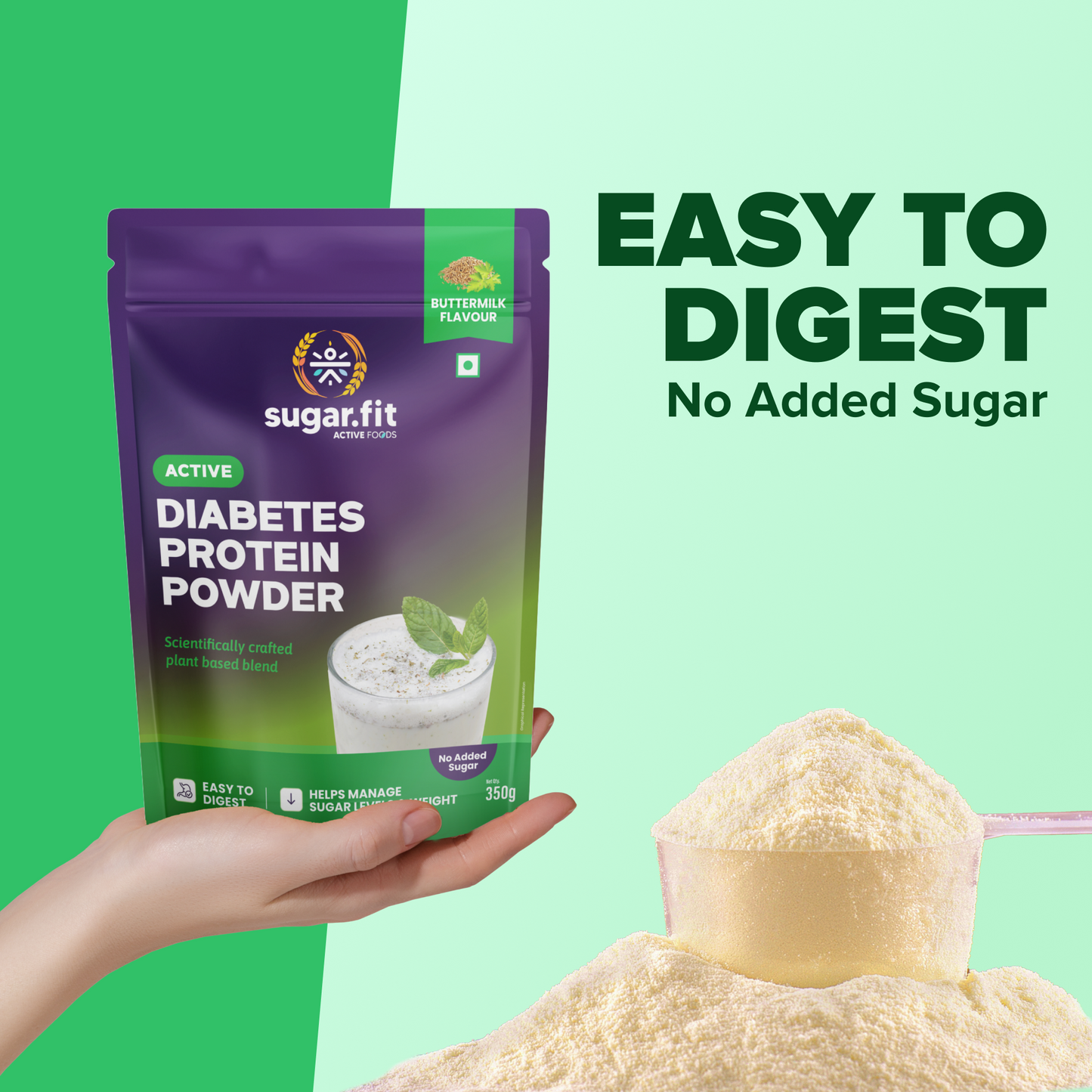 Diabetes Protein Care - Buttermilk, Vegan Plant Protein