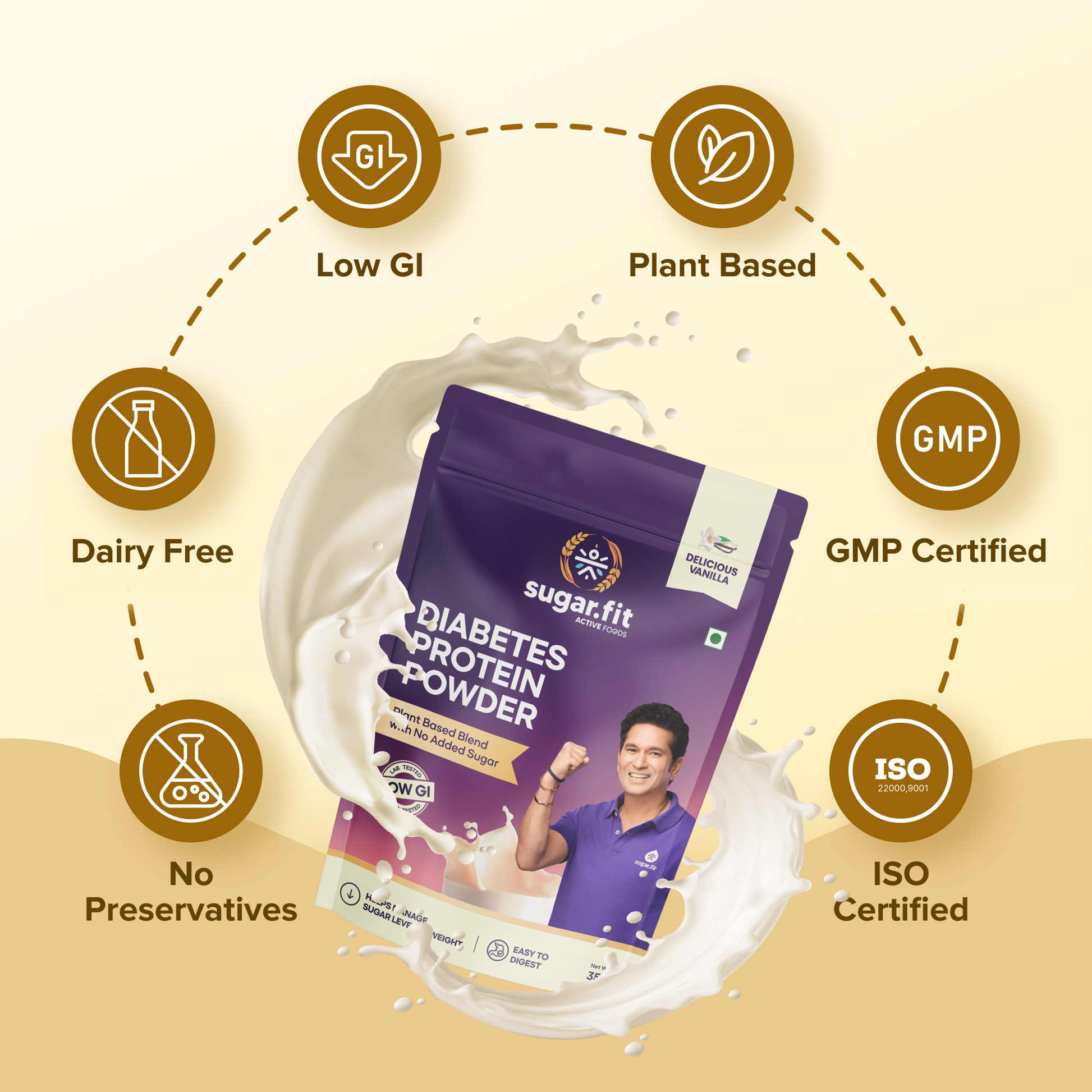 Diabetes Protein Care - Vanilla, Vegan Plant Protein