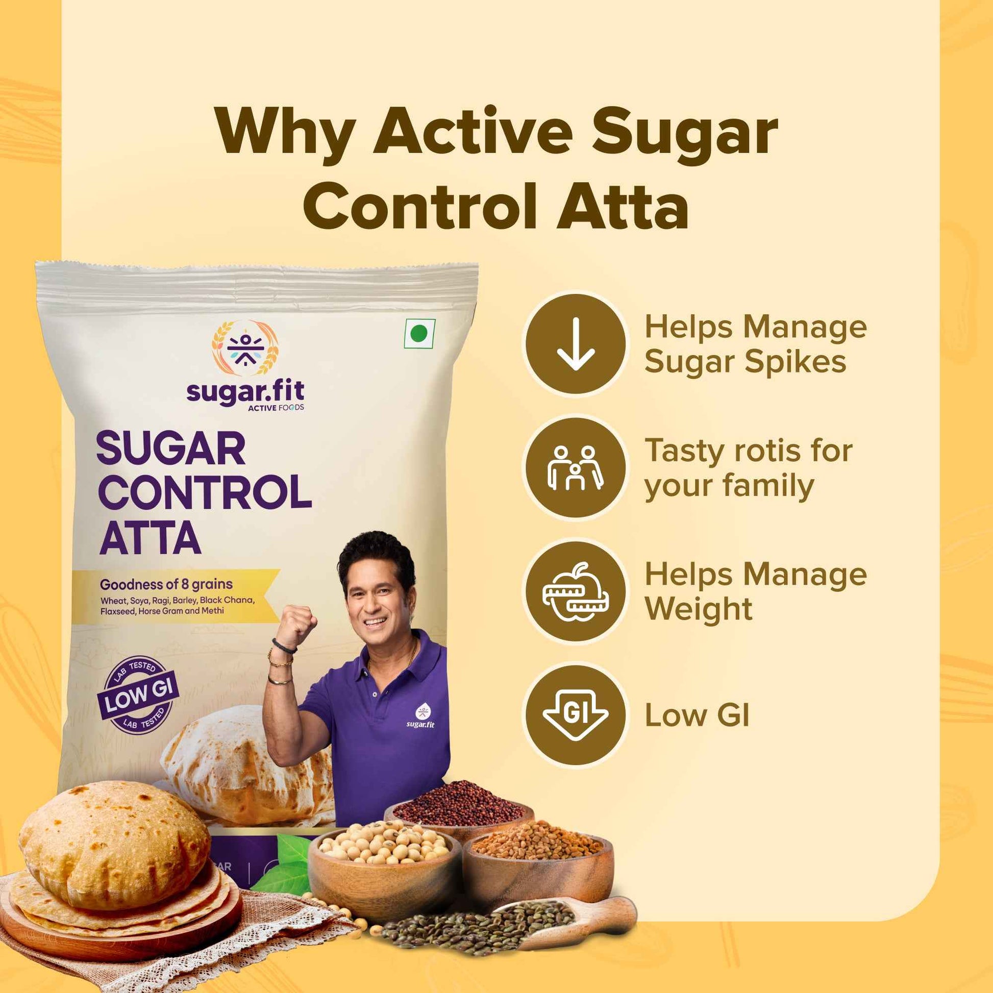 Low GI Sugar Control Atta for Diabetes