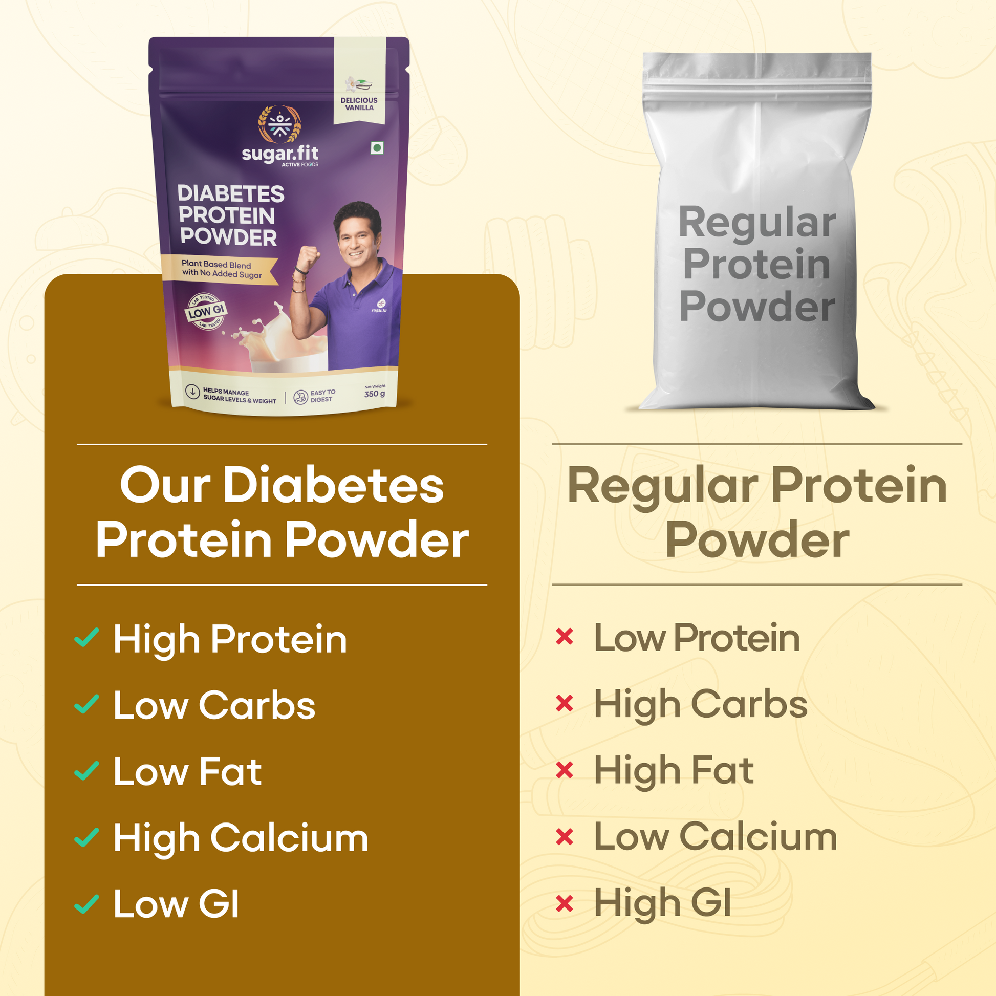 Diabetes Protein Care - Vanilla, Vegan Plant Protein