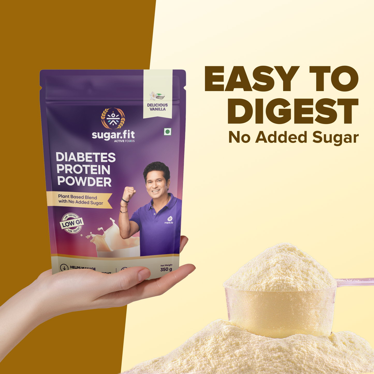 Diabetes Protein Care - Vanilla, Vegan Plant Protein
