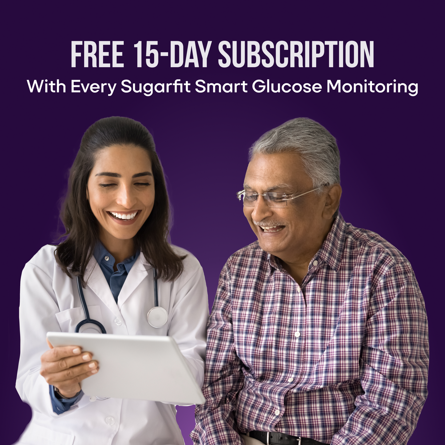 Sugar.fit Smart Continuous Glucose Monitoring Sensor (CGM) for Diabetes | Free App & Coach Consultation Included for 15 days